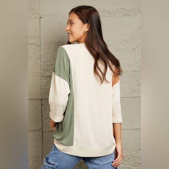 Sew In Love Tri-Color Pattern Blouse - Picture 2 of 11